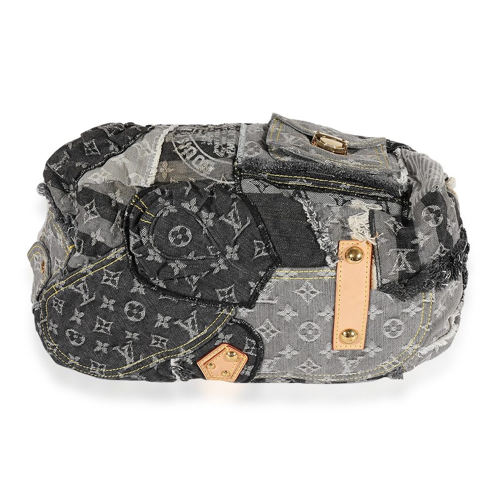 Louis Vuitton Gray Monogram Denim Patchwork Bowli… - image 7